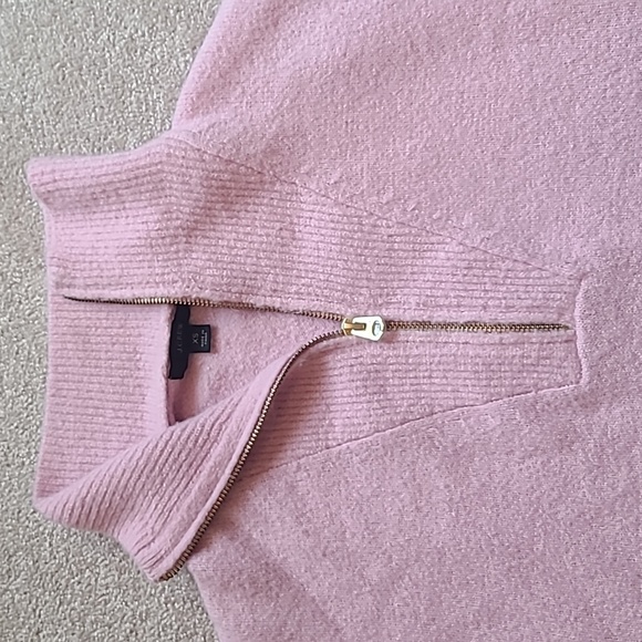 Pink J. Crew XS Half-Zip Sweater - Picture 2 of 4